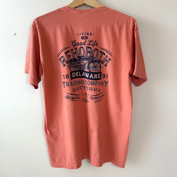 Living The Good Life Rehoboth Beach Delaware T-Shirt Clay Color Size Medium M - Picture 2 of 6